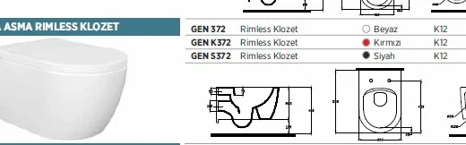 ALVİT ALVİT DEEP RIMLESS ASMA KLOZET 54 CM PLT:12 AD GİZLİ MONTAJ (KPK:GALAXY-GENOVA)