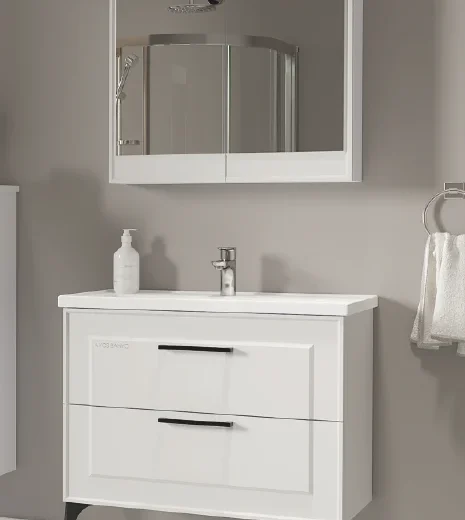 AVOSBANYO NEHİR 80 CM BEYAZ BANYO DOLABI MOBİLYASI TAKIMI