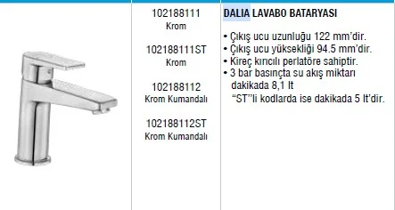 ELMOR ECA DALİA LAVABO BATARYASI