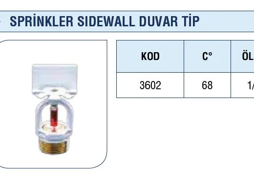 KLEPSAN 1/2" 68C SPRİNK SIDEWALL DUVAR TİP {YANGIN}