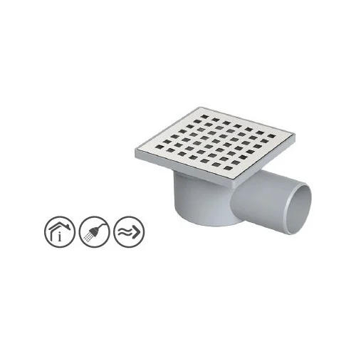 MERTİNOX MERTİNOX YER SÜZGECİ SİFONU LİNE EKO 10X10 krom Y.Ç. Q50 - Adet