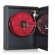 OCAKLAR 1" 30 MT HRT CAM SİYAH KAPAK SIVA ALTI TÜP BÖLMELİ TEK KAPILI YANGIN DOLABI 750x1000x220