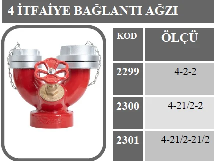 SIRAY 4X21/2X21/2 İTFAİYE BAĞLANTI AĞZI